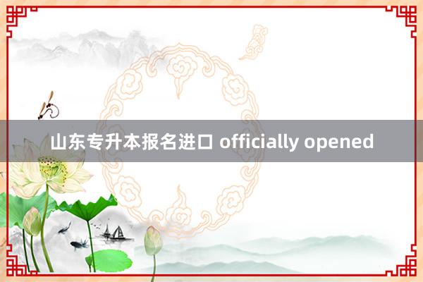 山东专升本报名进口 officially opened