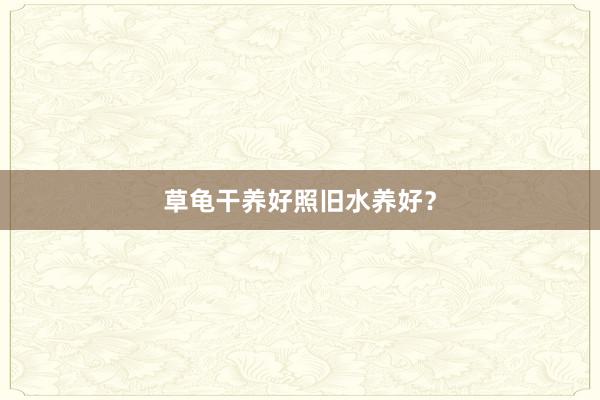 草龟干养好照旧水养好？